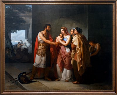 Hector begroet Andromaca en Astyanax door Francesco Hayez